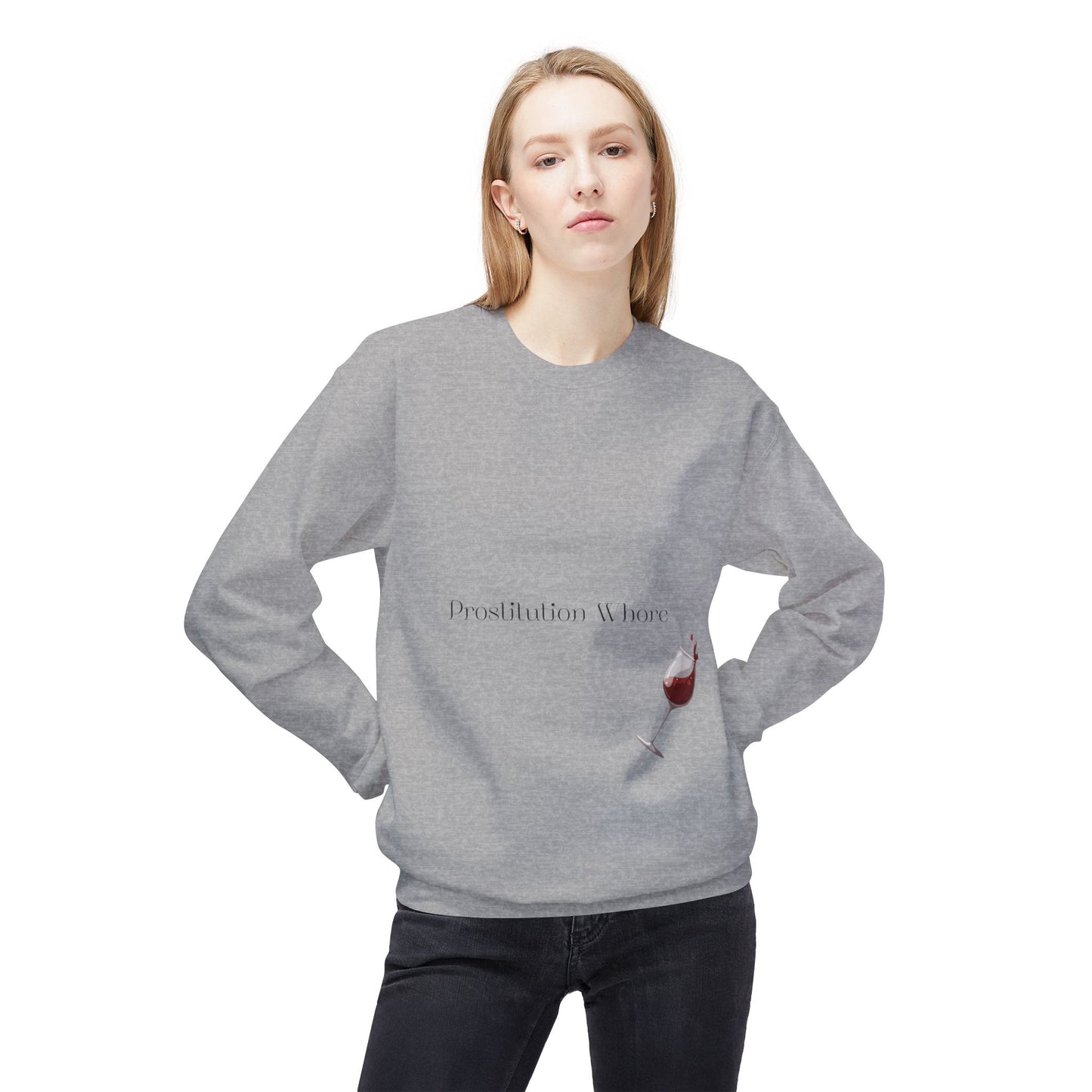 Prostitution Whore Fleece Crewneck Sweatshirt