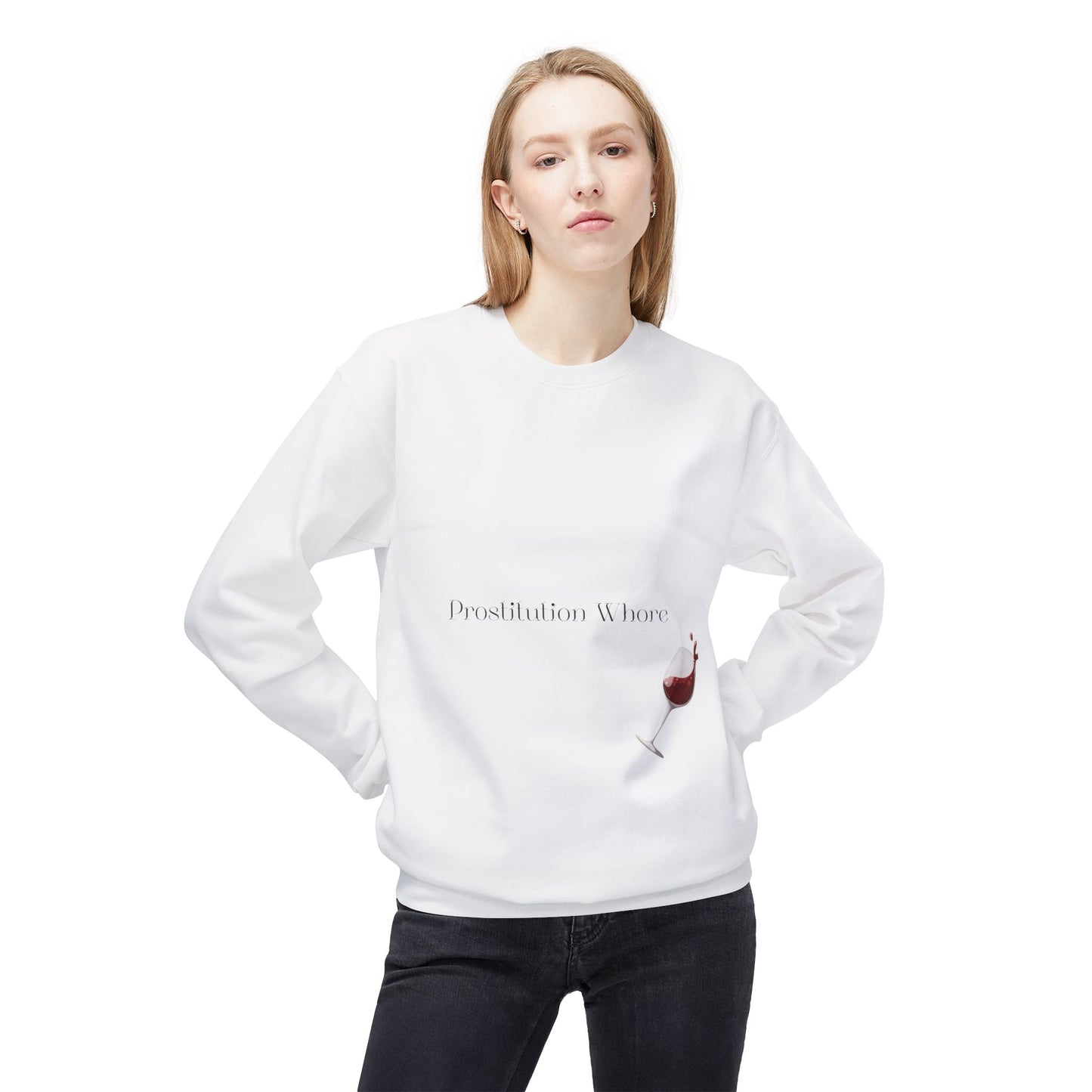 Prostitution Whore Fleece Crewneck Sweatshirt